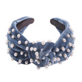 Manufacturer Knotted Fabric Headband Fashion Joker Set Pearl Candy Color Best-Selling Hair Accessory